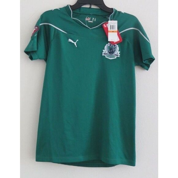 Puma 738042 Women's Sz S Forest Green/Gray Saint Louis Home Soccer Jersey Shirt - Picture 1 of 7